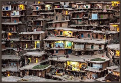 Pueblo en una ladera de IrÃ¡n