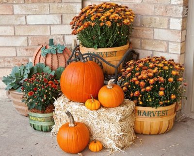 Pretty Fall Porch Decorations