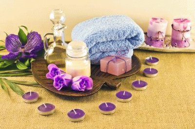 Tea Lights and Roses Spa Display