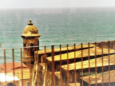 Torreta en muralla de San Juan, Puerto Rico.