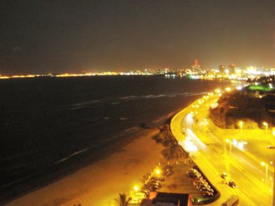 Vista nocturna de la Costa de Oro, Veracruz.