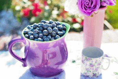 Blackberries in Purple Creamer