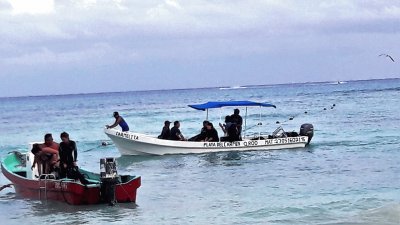 Lanchas en Playa del Carmen, Quintana Roo.