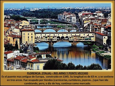 FLORENCIA  (ITALIA) â€“ RIO ARNO Y PONTE VECCHIO