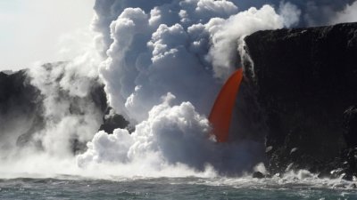 Lava from Kilauea pouring into the Sea