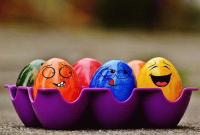 Funny Faces on Easter Eggs