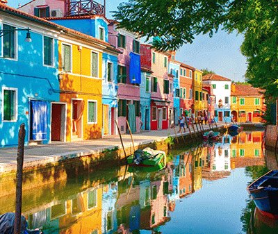 Burano Italie ombres sur le canal