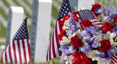 Memorial Day Flags and Flowers