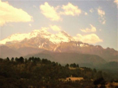 Volcanes nevados en el Valle de Puebla.