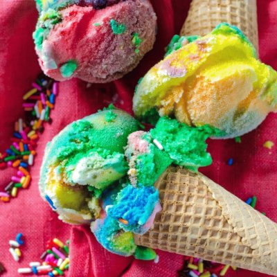 Vanilla Rainbow Ice Cream