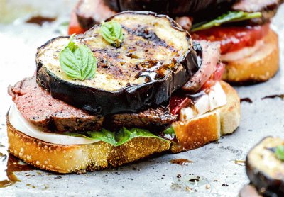 Eggplant and Meat Sandwich