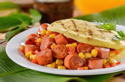 Sausage   Corn Arepa