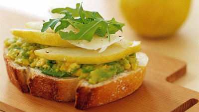 Avocado   Pear Bruschetta