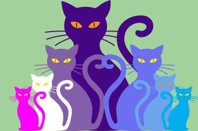 Pastel cat family