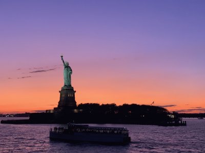 Statue of Liberty at sunset