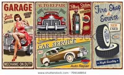 Vintage car poster