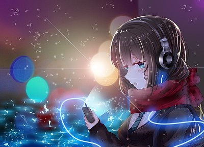 Chica anime escuchando mÃºsica