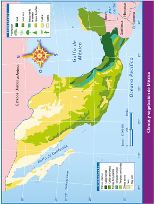 Mapa de vegetaciÃ³n y clima de Mexico