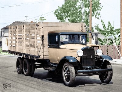 1930 Ford Model AA 6 Wheel Stake truck