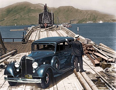 1934 Packard on the trestle to the South Tower