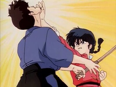 ranma golpea a kuno en el mentÃ³n ranma 1/2