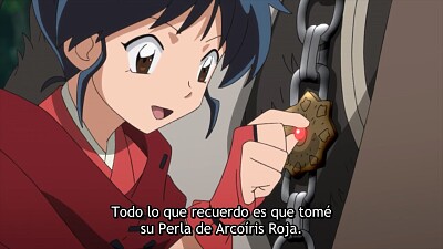 moroha obtiene su perla arco iris roja hanyo no yashahime