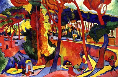 derain arbre jaune et rouge