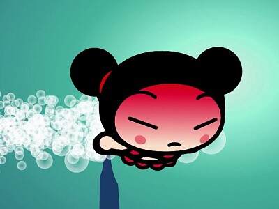 pucca se enoja con un pez por comerse a garu pucca