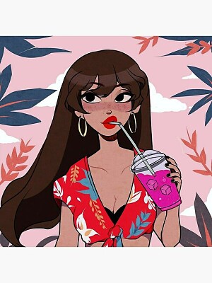 Aesthetic Girl Drinking Coffee