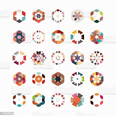 hexagon pattern symbol collection