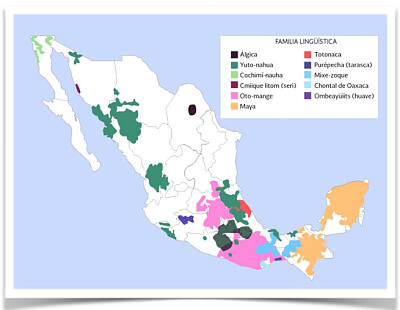 Mapa de lenguas indígenas en México