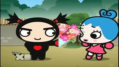 garu le da un ramo de flores a ring ring pucca