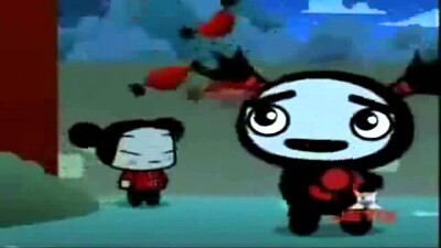 pucca ve a garu haciéndole serenata pucca