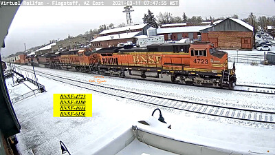 Flag BNSF-4723, 8180, 4044,   #6156 SNOW