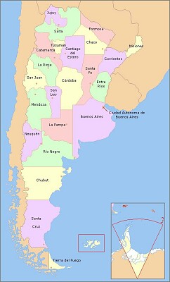 Mapa de Argentina y sus Provincias jigsaw puzzle