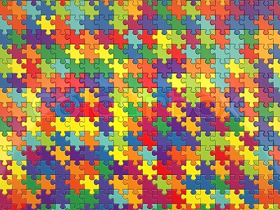 3d render of colorful jigsaw