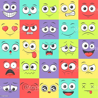 Emoticons cartoon face expressions