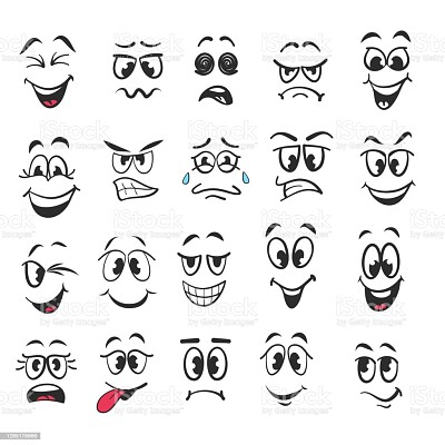 Emoticons cartoon face icons