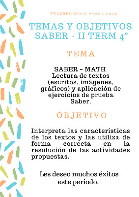 Temas y objetivos de saber 4°