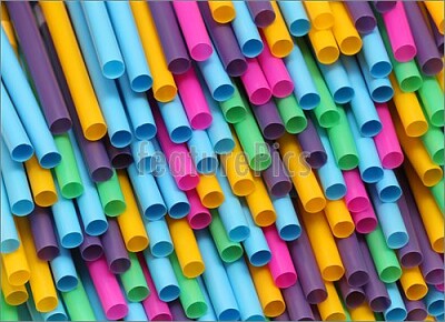 colorful plastic drinking straws