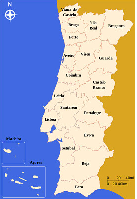 mapa de Portugal