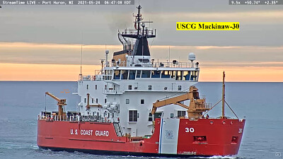 USCG Mackinaw-30 southbound from Lake Huron