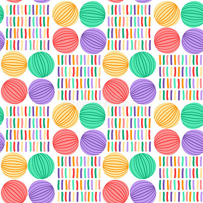 colorful Circles And Stripes