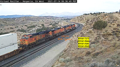 BNSF-7271, 5045, 5281, 5269 at Hesperia,CA/USA