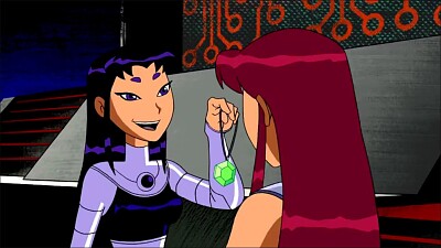 blakfire le regala un collar a starfire los jovenes titanes