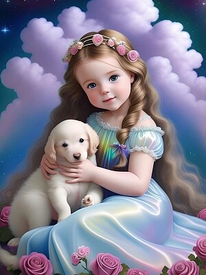 Niña con perrito