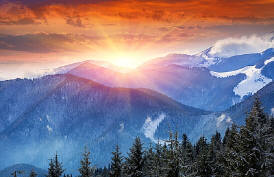 Sunrise over mountains