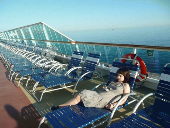 Descansando en el crucero