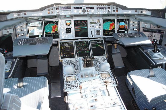 Airbus A380 glass cockpit