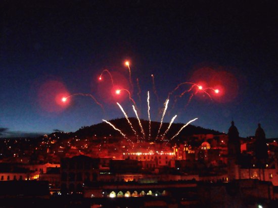 Fuegos artificiales en Zacatecas.